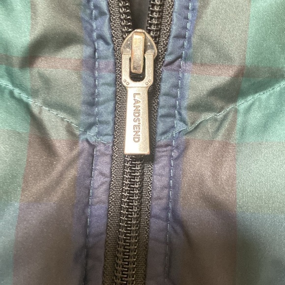 Lands' End Tartan Plaid Puffer Down Vest Women’s S Equestrian Academia preppy - Picture 3 of 8